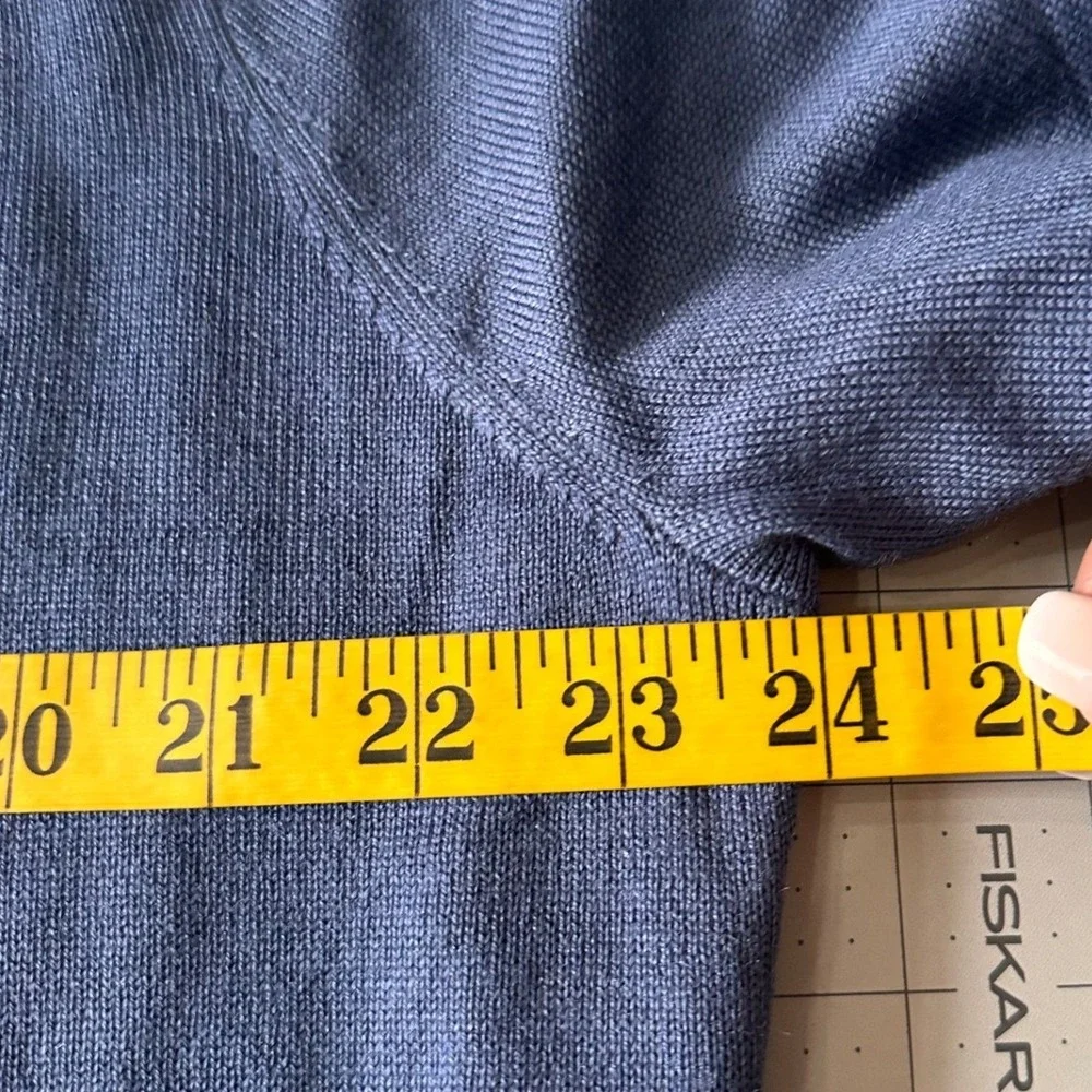 J.Crew Quarter-Zip Sweater SZ XL Blue NWT Merino Wool‎ Blend lightweight